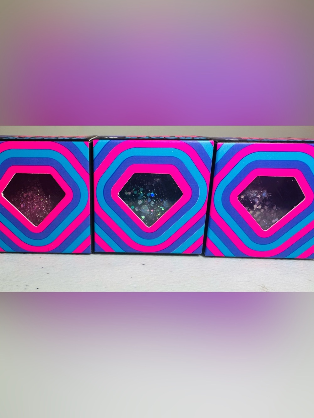 RARE NeeDoh Jewel Teenie Set of 3!!! Pink Purple Blue Glitter - Picture 2 of 4